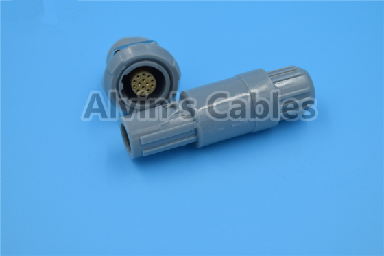 Durable Circular Plastic Plug Connector 2-14 Contacts Multipole Type