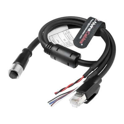 Alvin's Cables M12 12 Pin Power Functional Ethernet Cable for DJI Livox HAP(TX) Mid-70 Mid-360 LiDAR Sensor, M12 Aviation 12 Pin Female to RJ45 1 to 3 Breakout Cable 19.7ft/6m